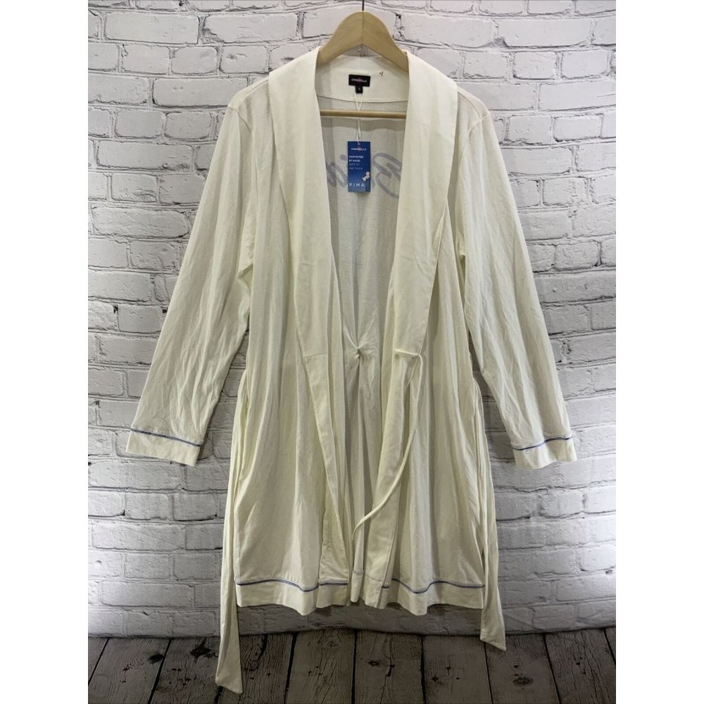 Cosabella Bride Robe Womens Large Pima Cotton White Belted Hotel‎ Cruise New